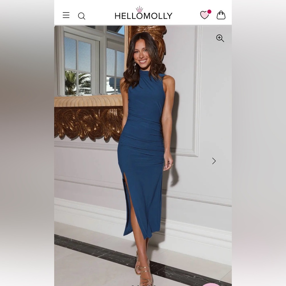 Hello Molly High Neck Teal Dress